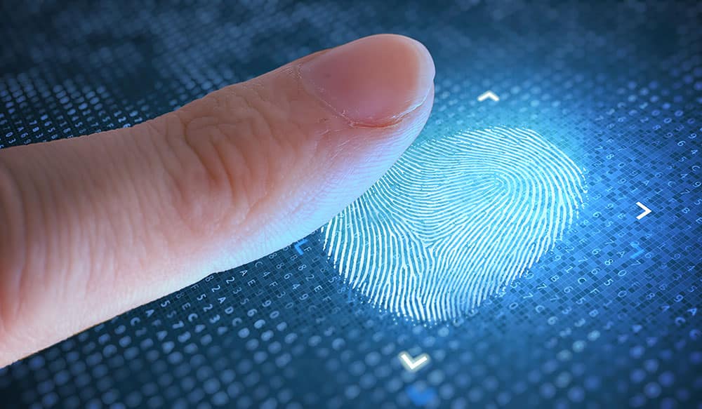 biometric authentication via fingerprint