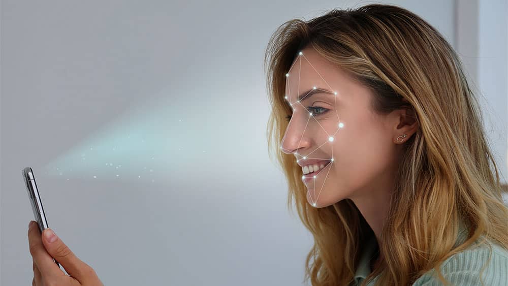 Face verification using a mobile phone